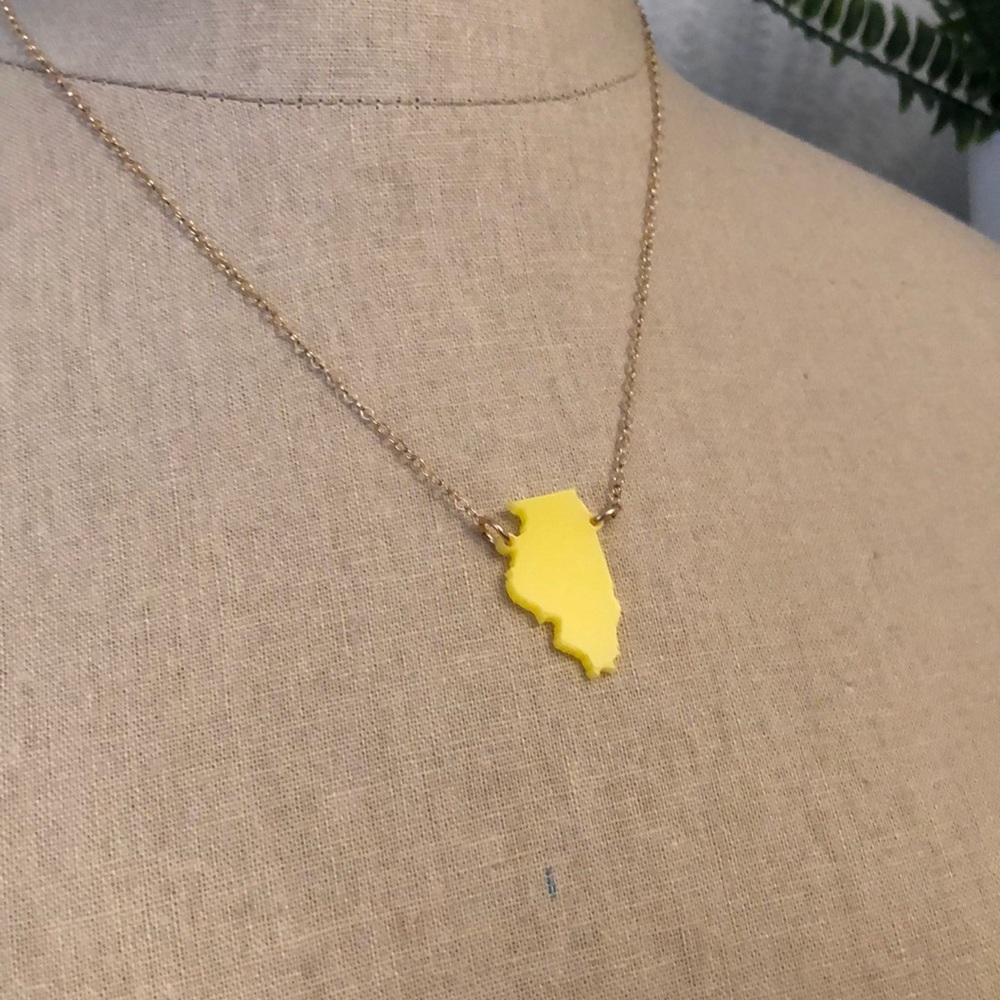 MOON & LOLA ILLINOIS YELLOW NECKLACE